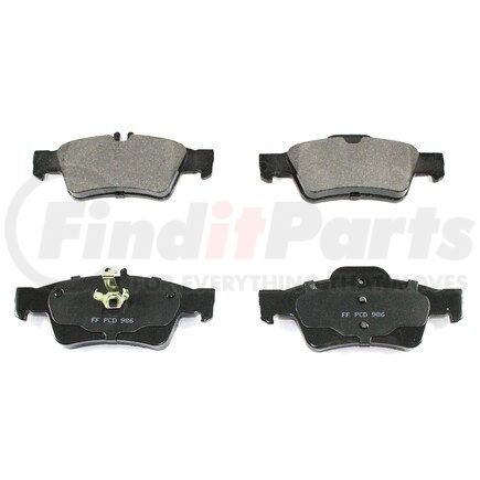 BP986C by PRONTO ROTOR - Disc Brake Pad Set - Rear, Ceramic, Slotted, Iron Backing, with Pad Shims