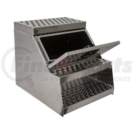 1705182 by BUYERS PRODUCTS - Truck Tool Box - Heavy Duty Diamond Tread Aluminum Step Box, 24 x 28 x 24 in.