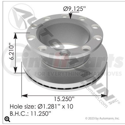 153.118A1145 by AUTOMANN - AIR DISC ROTOR 15.250IN