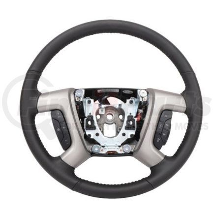 22947784 by ACDELCO - Steering Wheel - Ebony, 4 Spoke, 15.35 in. OD, Leather Grip, with Radio Controls