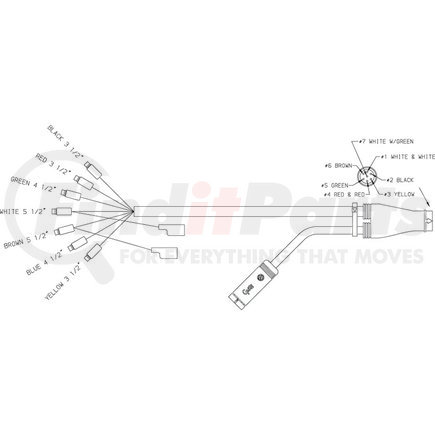 01-6670-L4 by GROTE - TRAILER WIRING, MAIN HARNESS (ring terminals)