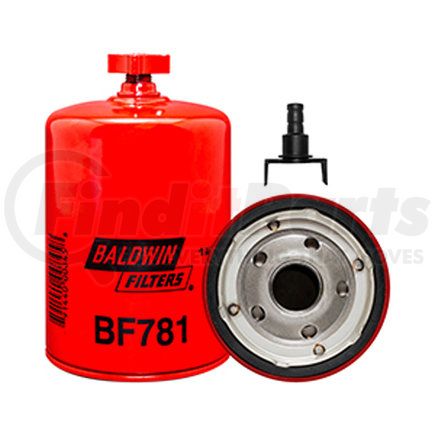 BF781 by BALDWIN - Fuel Filter - Primary Spin-on with Drain used for Various Truck Applications