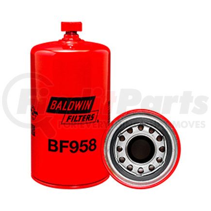 BF958 by BALDWIN - Fuel Filter - Spin-on with Drain used for Fuel Pumps, Fuel Storage Tanks