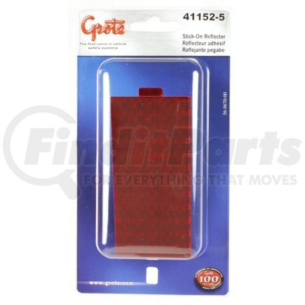 41152-5 by GROTE - Stick-On Tape Reflector, Red, Retail Pack
