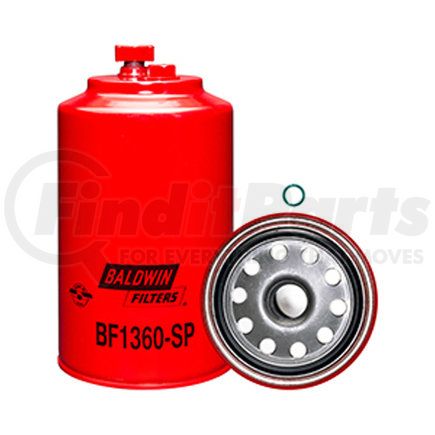BF1360-SP by BALDWIN - Fuel Water Separator Filter - Spin-On, with Drain and Sensor Port