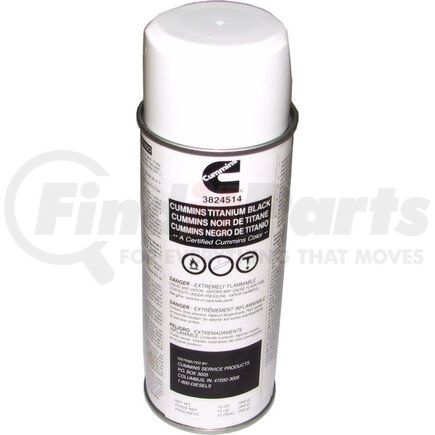 3824514 by CUMMINS - Spray Paint - Black, 12 oz. Can, Color Match OEM Cummins Genuine Part