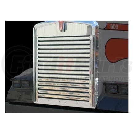 K2048 by ARANDA - Hood Grill w/15 Horizontal Bars Make Kenworth Model W900L L-Hood Years '14 & Older Size 45x37 Units 1 Unit  Material S.S. Gauge 18G Alloy #430 Finish BA Shipping Measurements 43x38x2=40lbs