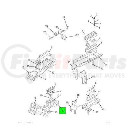 521915C1 by NAVISTAR - Frame Crossmember - Cab Rear Mounting