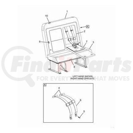 2230707C91 by NAVISTAR - Seat - Right Hand 3-Pt/Cr 36 2Leg Wal Mounting 42Vnl BL