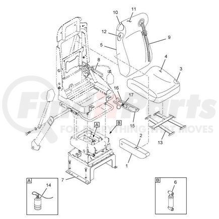 2232333C92 by NAVISTAR - Seat - 42 Vnl Gy W/Ci W/Ar W/Or Belt N/Ftmn LP