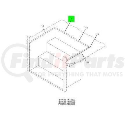 3722503C5 by NAVISTAR - Body Panel Side Step - Step Bus Body Assembly 25.75 Out Opn Door Sst W/Skid Plate