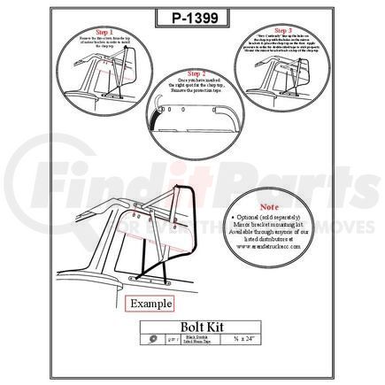 P-1399PL by ARANDA - 8 INCH DOOR MOUNTED MIRROR CHOP TOP DOOR TRIM - MONSTER  Steel - Paint Lock