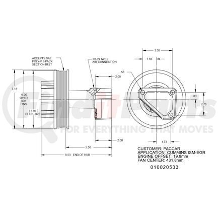 010020533X by KIT MASTERS - Kysor-Style Hub - Remanufactured