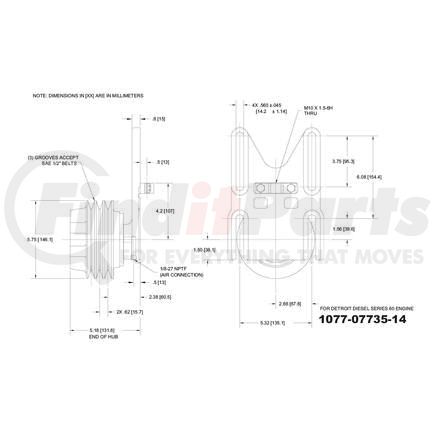 1077-07735-14X by KIT MASTERS - Kysor-Style Hub - Remanufactured