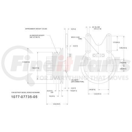 1077-07735-05X by KIT MASTERS - Kysor-Style Hub - Remanufactured