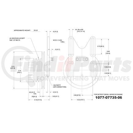 1077-07735-06X by KIT MASTERS - Kysor-Style Hub - Remanufactured