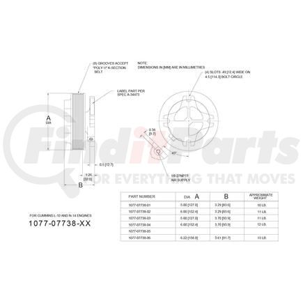 1077-07738-06X by KIT MASTERS - Remanufactured Kysor-style hubs by Kit Masters are premium replacements for worn or damaged hubs (pulley & bracket). Also requires replacement/repair of appropriate fan clutch.