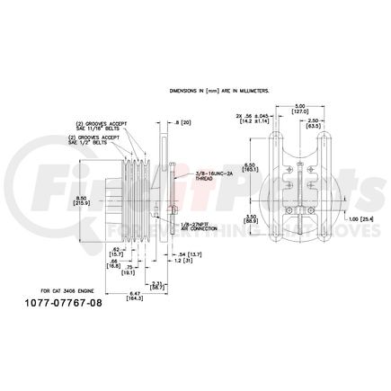 1077-07767-08X by KIT MASTERS - Remanufactured Kysor-style hubs by Kit Masters are premium replacements for worn or damaged hubs (pulley & bracket). Also requires replacement/repair of appropriate fan clutch.