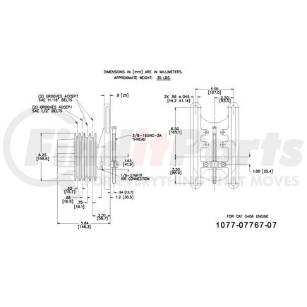 1077-07767-07X by KIT MASTERS - Remanufactured Kysor-style hubs by Kit Masters are premium replacements for worn or damaged hubs (pulley & bracket). Also requires replacement/repair of appropriate fan clutch.