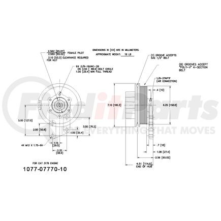 1077-07770-10X by KIT MASTERS - Kysor-Style Hub - Remanufactured