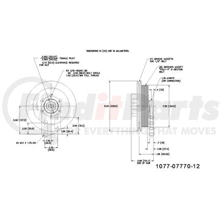 1077-07770-12X by KIT MASTERS - Kysor-Style Hub - Remanufactured