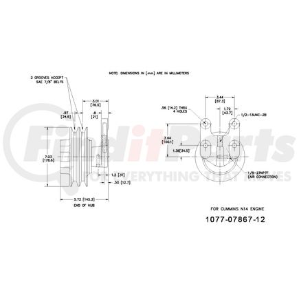 1077-07867-12X by KIT MASTERS - Kysor-Style Hub - Remanufactured