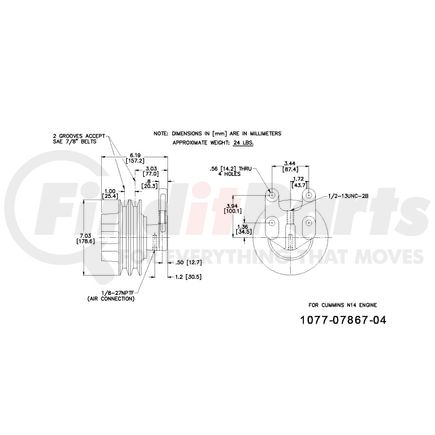 1077-07867-04X by KIT MASTERS - Kysor-Style Hub - Remanufactured