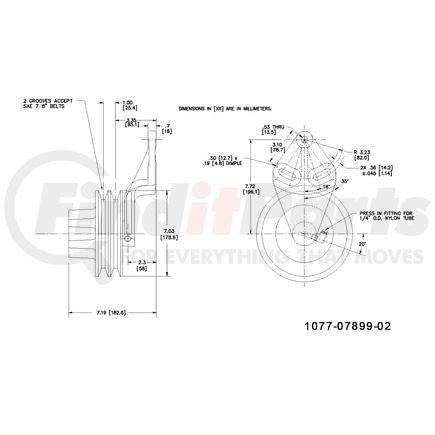 1077-07899-02X by KIT MASTERS - Remanufactured Kysor-style hubs by Kit Masters are premium replacements for worn or damaged hubs (pulley & bracket). Also requires replacement/repair of appropriate fan clutch.