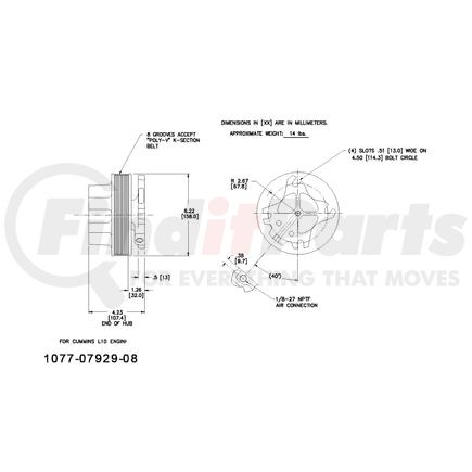 1077-07929-08X by KIT MASTERS - Kysor-Style Hub - Remanufactured