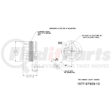 1077-07929-12X by KIT MASTERS - Kysor-Style Hub - Remanufactured