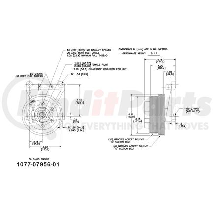 1077-07956-01X by KIT MASTERS - Kysor-Style Hub - Remanufactured