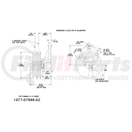 1077-07986-02X by KIT MASTERS - Kysor-Style Hub - Remanufactured