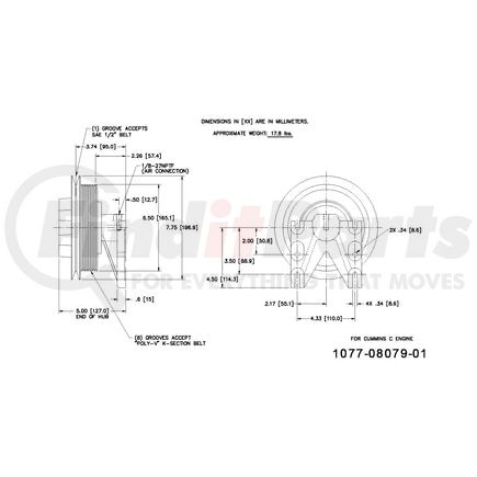 1077-08079-01X by KIT MASTERS - Kysor-Style Hub - Remanufactured