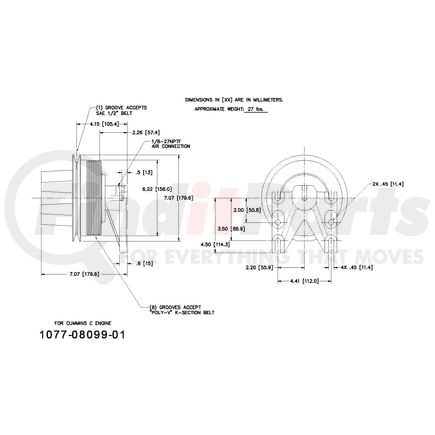 1077-08099-01X by KIT MASTERS - Kysor-Style Hub - Remanufactured