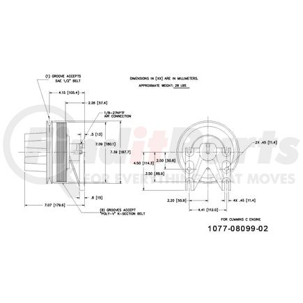 1077-08099-02X by KIT MASTERS - Kysor-Style Hub - Remanufactured