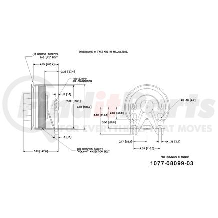 1077-08099-03X by KIT MASTERS - Kysor-Style Hub - Remanufactured