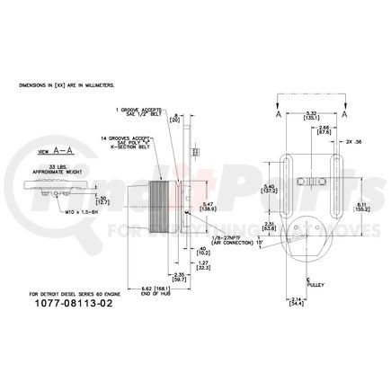 1077-08113-02X by KIT MASTERS - Kysor-Style Hub - Remanufactured