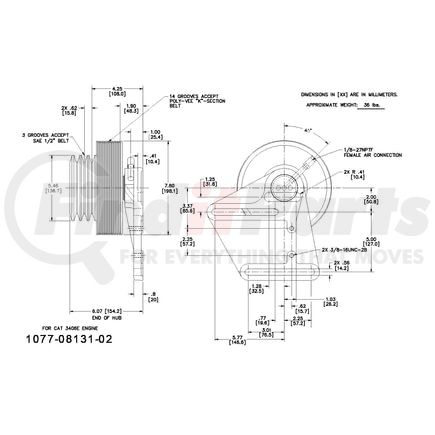 1077-08131-02X by KIT MASTERS - Remanufactured Kysor-style hubs by Kit Masters are premium replacements for worn or damaged hubs (pulley & bracket). Also requires replacement/repair of appropriate fan clutch.