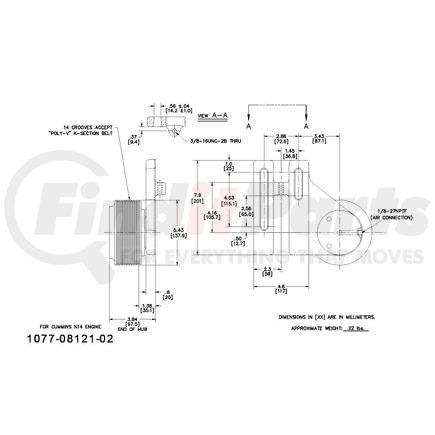 1077-08121-02X by KIT MASTERS - Kysor-Style Hub - Remanufactured