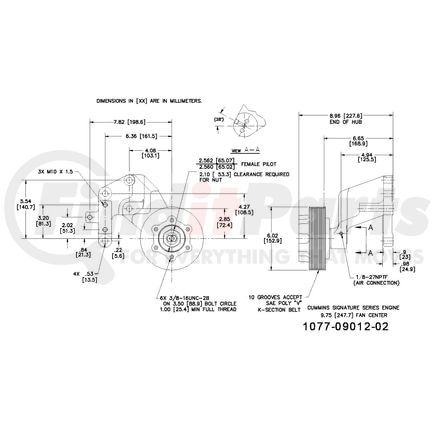 1077-09012-02X by KIT MASTERS - Kysor-Style Hub - Remanufactured