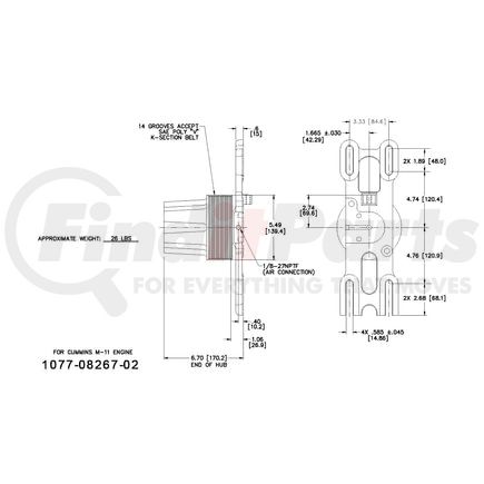 1077-08267-02X by KIT MASTERS - Kysor-Style Hub - Remanufactured