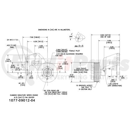 1077-09012-04X by KIT MASTERS - Kysor-Style Hub - Remanufactured