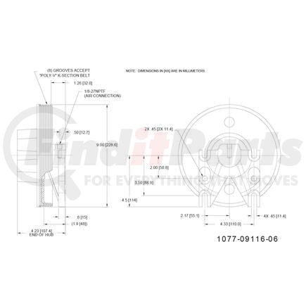 1077-09116-06X by KIT MASTERS - Kysor-Style Hub - Remanufactured