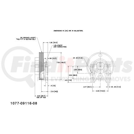 1077-09116-08X by KIT MASTERS - Kysor-Style Hub - Remanufactured