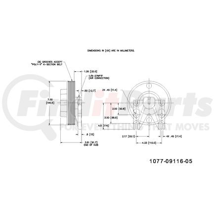 1077-09116-05X by KIT MASTERS - Kysor-Style Hub - Remanufactured