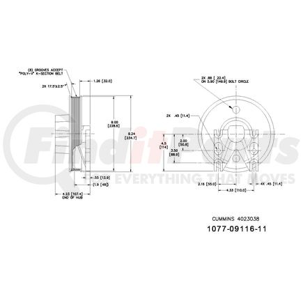 1077-09116-11X by KIT MASTERS - Kysor-Style Hub - Remanufactured