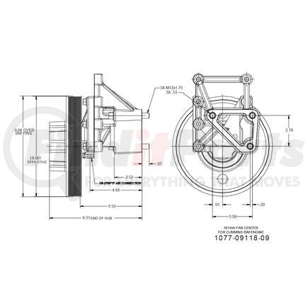 1077-09118-09X by KIT MASTERS - Kysor-Style Hub - Remanufactured