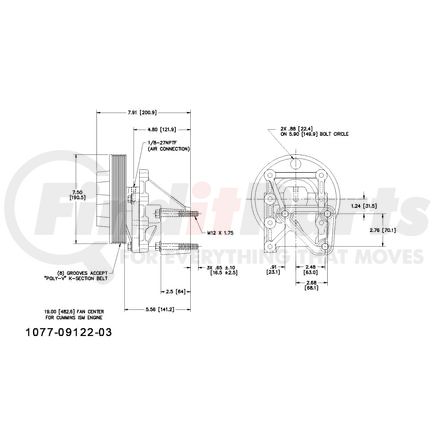 1077-09122-03X by KIT MASTERS - Kysor-Style Hub - Remanufactured