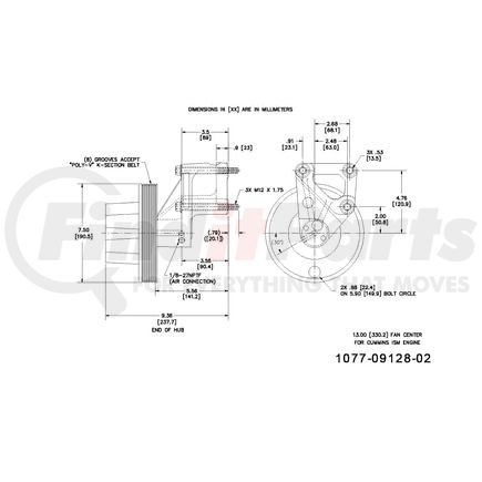 1077-09128-02X by KIT MASTERS - Kysor-Style Hub - Remanufactured