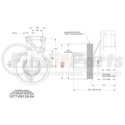 1077-09126-04X by KIT MASTERS - Kysor-Style Hub - Remanufactured